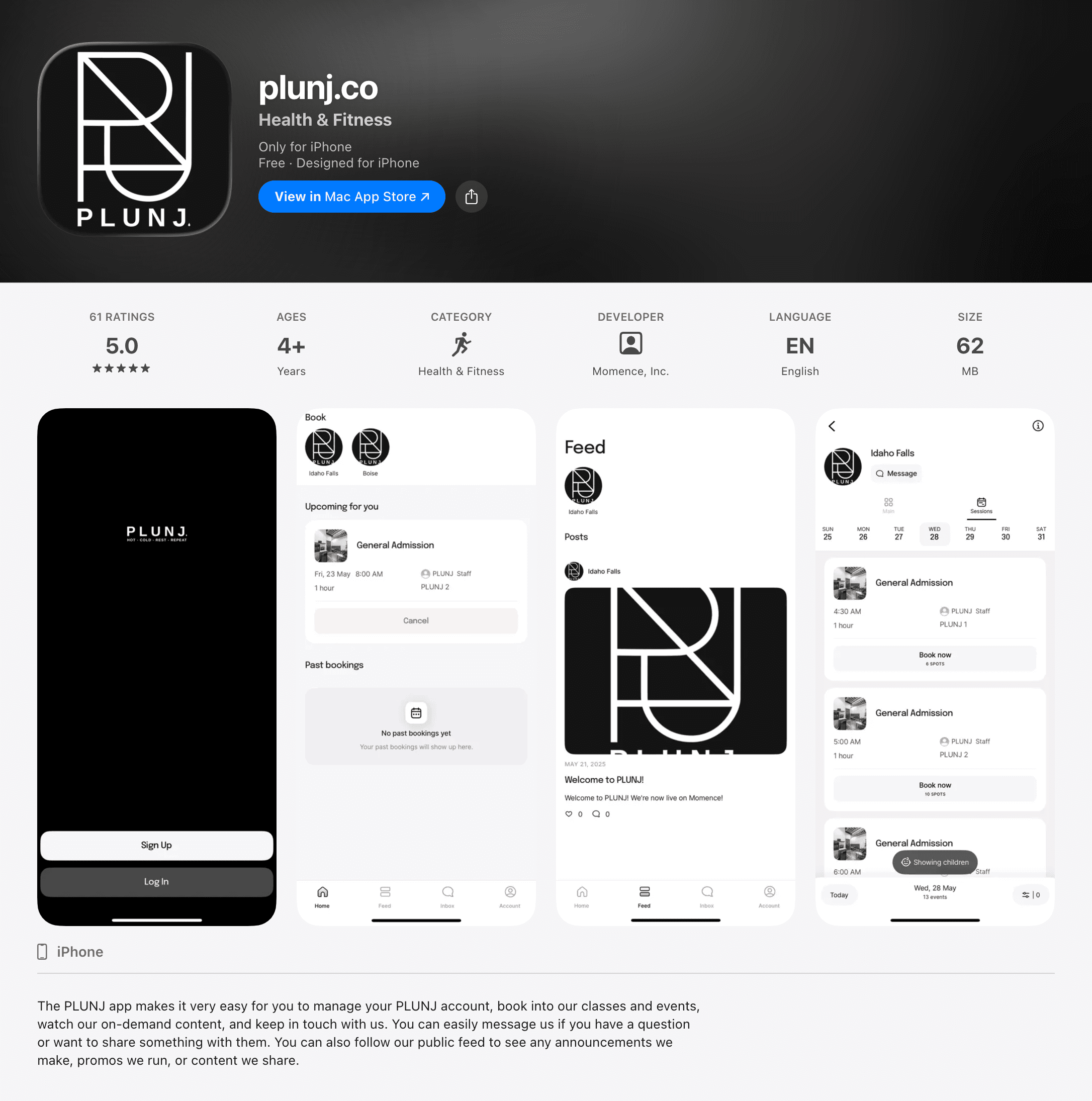 The PLUNJ Mobile App is Lagom - Salt Lake, UT