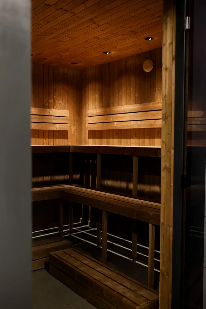 Sauna interior at PLUNJ Knoxville