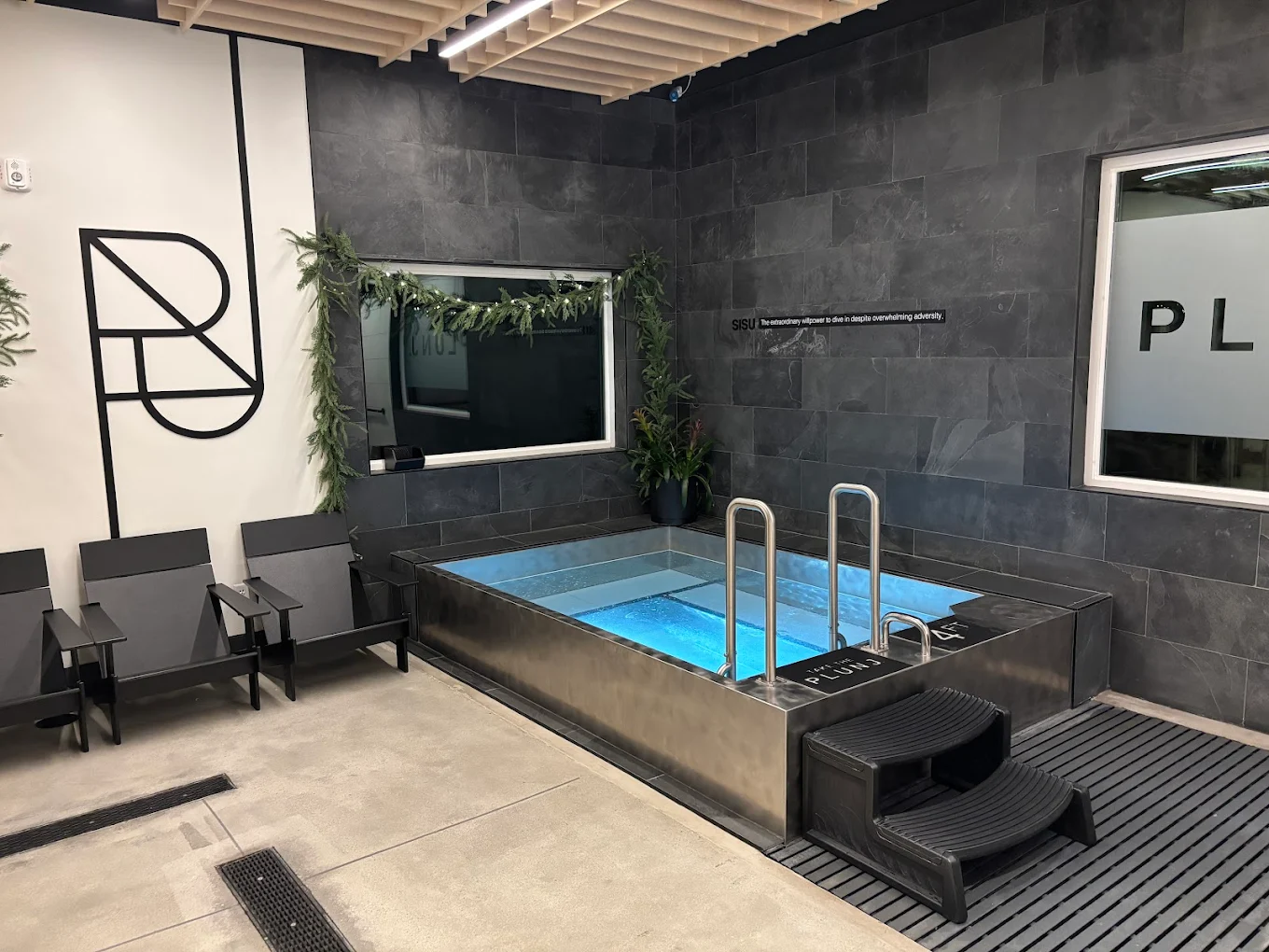 Cold plunge pool at PLUNJ Park City